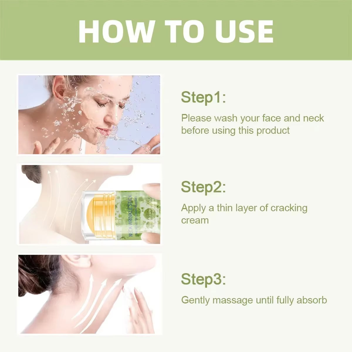 Neck Lifting Cream Stick – Firming, Anti-Wrinkle & Moisturizing Balm for Smooth, Youthful Neck Look, Easy Daily Skincare Use